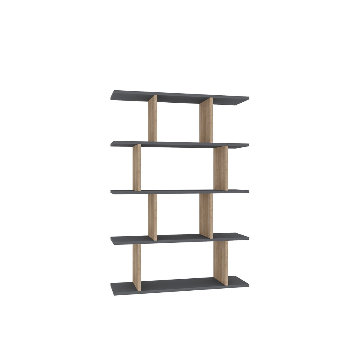 Bibliotecă Harmon, Diverse culori, 90x25x127 cm - Antracit - Stejar | SKU: 935CMN1193 | Bibliotecă Harmon, 90x25x127 cm, varianta Antracit - Stejar, produs pentru amenajarea locuinței, disponibil online în România la CasaMob