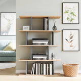 Bibliotecă Harmon, Diverse culori, 90x25x127 cm - Stejar - Antracit | SKU: 935CMN1194 | Bibliotecă Harmon, 90x25x127 cm, varianta Stejar - Antracit, produs pentru amenajarea locuinței, disponibil online în România la CasaMob