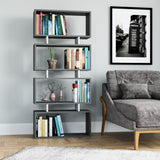 Bibliotecă Langdon, Diverse culori, Diverse dimensiuni - Antracit - Alb - 73x25x161 cm | SKU: 935CMN1216 | Bibliotecă Langdon, varianta Antracit - Alb - 73x25x161 cm, produs pentru amenajarea locuinței, disponibil online în România la CasaMob