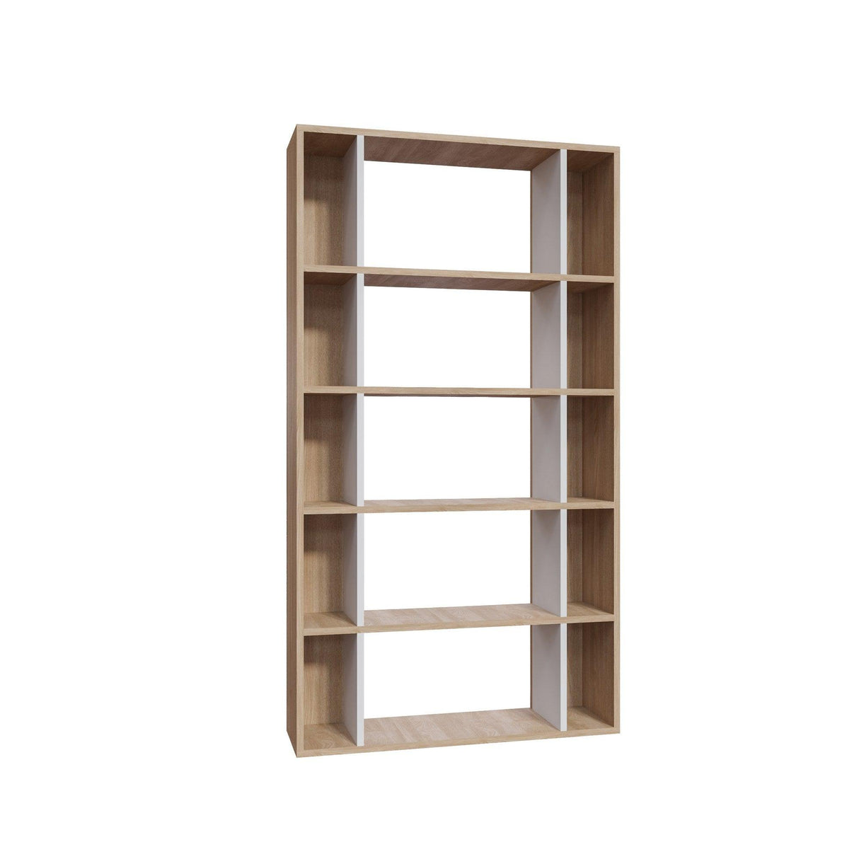 Bibliotecă Sanborn, Diverse culori, 90x25x164 cm - Stejar - Alb | SKU: 935CMN1227 | Bibliotecă Sanborn, 90x25x164 cm, varianta Stejar - Alb, produs pentru amenajarea locuinței, disponibil online în România la CasaMob