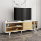 Comodă TV Rosmar, Stejar - Alb, 160x35x49 cm