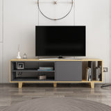 Comodă TV Rosmar, Stejar - Antracit, 160x35x49 cm