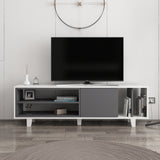 Comodă TV Rosmar, Alb - Antracit, 160x35x49 cm
