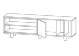Comodă TV Rosmar, Alb - Antracit, 160x35x49 cm