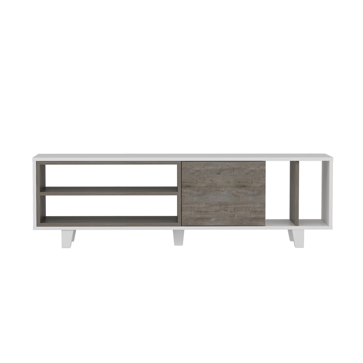 Comodă TV Rosmar, Alb - Wenge, 160x35x49 cm