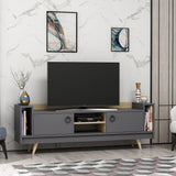 Comodă TV Tyler, Stejar - Antracit, 160x36x54 cm