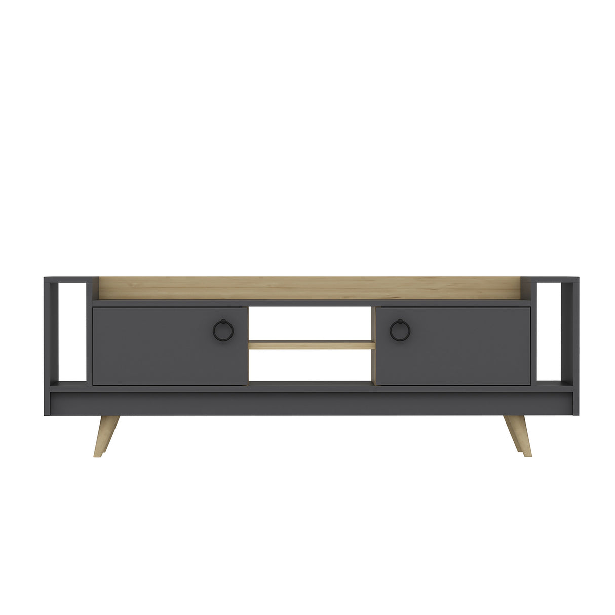Comodă TV Tyler, Stejar - Antracit, 160x36x54 cm
