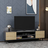 Comodă TV Bloom, Stejar - Antracit, 160x37x47 cm