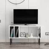 Comodă TV Arven, Diverse culori, Diverse dimensiuni - Alb - Gri închis - 90x25x53 cm | SKU: 935CMN1419 | Comodă TV Arven, varianta Alb - Gri închis - 90x25x53 cm, produs pentru amenajarea locuinței, disponibil online în România la CasaMob