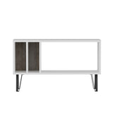 Comodă TV Arven, Diverse culori, Diverse dimensiuni - Alb - Gri închis - 90x25x53 cm | SKU: 935CMN1419 | Comodă TV Arven, varianta Alb - Gri închis - 90x25x53 cm, produs pentru amenajarea locuinței, disponibil online în România la CasaMob