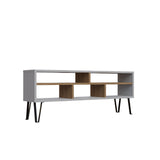 Comodă TV Ebuda, Diverse culori, 120x25x47 cm - Alb - Stejar | SKU: 935CMN1427 | Comodă TV Ebuda, 120x25x47 cm, varianta Alb - Stejar, produs pentru amenajarea locuinței, disponibil online în România la CasaMob