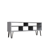 Comodă TV Ebuda, Diverse culori, 120x25x47 cm - Alb - Antracit | SKU: 935CMN1428 | Comodă TV Ebuda, 120x25x47 cm, varianta Alb - Antracit, produs pentru amenajarea locuinței, disponibil online în România la CasaMob