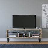 Comodă TV Ebuda, Diverse culori, 120x25x47 cm - Stejar - Alb | SKU: 935CMN1429 | Comodă TV Ebuda, 120x25x47 cm, varianta Stejar - Alb, produs pentru amenajarea locuinței, disponibil online în România la CasaMob
