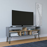 Comodă TV Ebuda, Diverse culori, 120x25x47 cm - Antracit - Stejar | SKU: 935CMN1433 | Comodă TV Ebuda, 120x25x47 cm, varianta Antracit - Stejar, produs pentru amenajarea locuinței, disponibil online în România la CasaMob