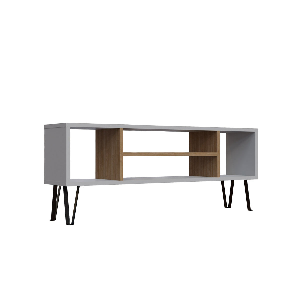 Comodă TV Garvin, Diverse culori, 120x25x47 cm - Alb - Stejar | SKU: 935CMN1436 | Comodă TV Garvin, 120x25x47 cm, varianta Alb - Stejar, produs pentru amenajarea locuinței, disponibil online în România la CasaMob