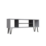 Comodă TV Garvin, Diverse culori, 120x25x47 cm - Alb - Antracit | SKU: 935CMN1437 | Comodă TV Garvin, 120x25x47 cm, varianta Alb - Antracit, produs pentru amenajarea locuinței, disponibil online în România la CasaMob