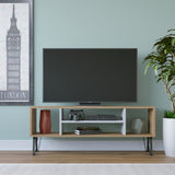Comodă TV Garvin, Diverse culori, 120x25x47 cm - Stejar - Alb | SKU: 935CMN1438 | Comodă TV Garvin, 120x25x47 cm, varianta Stejar - Alb, produs pentru amenajarea locuinței, disponibil online în România la CasaMob