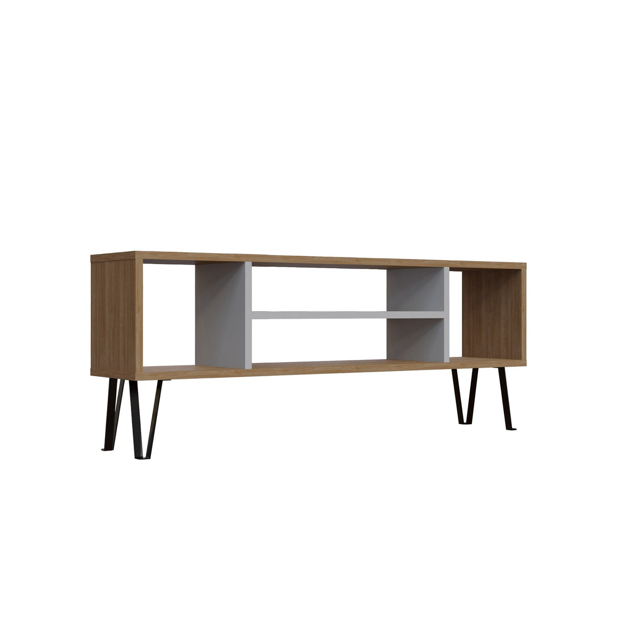 Comodă TV Garvin, Diverse culori, 120x25x47 cm - Stejar - Alb | SKU: 935CMN1438 | Comodă TV Garvin, 120x25x47 cm, varianta Stejar - Alb, produs pentru amenajarea locuinței, disponibil online în România la CasaMob