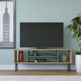 Comodă TV Garvin, Diverse culori, 120x25x47 cm - Stejar - Antracit | SKU: 935CMN1440 | Comodă TV Garvin, 120x25x47 cm, varianta Stejar - Antracit, produs pentru amenajarea locuinței, disponibil online în România la CasaMob
