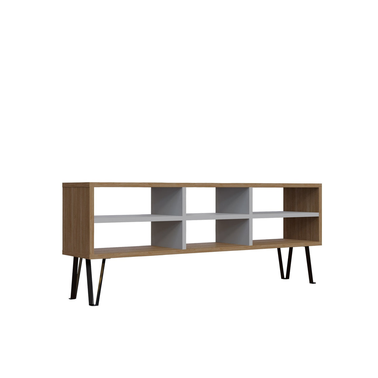 Comodă TV Judd, Diverse culori, 120x25x47 cm - Stejar - Alb | SKU: 935CMN1447 | Comodă TV Judd, 120x25x47 cm, varianta Stejar - Alb, produs pentru amenajarea locuinței, disponibil online în România la CasaMob