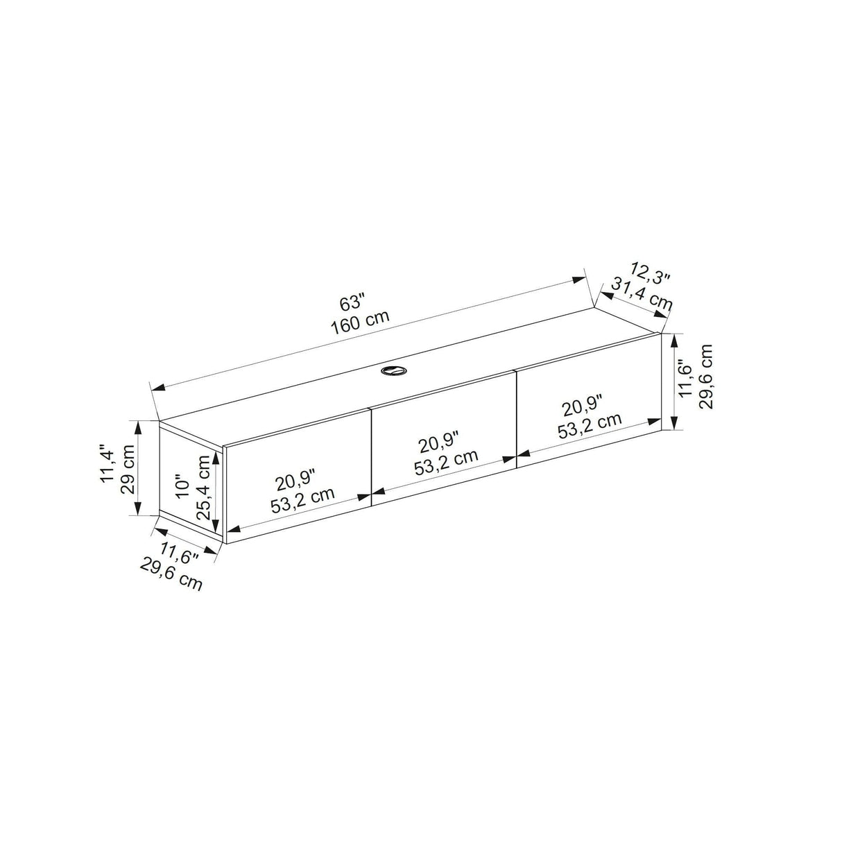 Comodă TV Denby, Diverse culori, 160x31x30 cm - Nuc | SKU: 935CMN1455 | Comodă TV Denby, 160x31x30 cm, varianta Nuc, produs pentru amenajarea locuinței, disponibil online în România la CasaMob