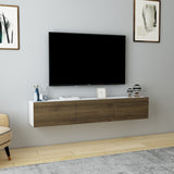 Comodă TV Denby, Diverse culori, 160x31x30 cm - Alb - Nuc | SKU: 935CMN1458 | Comodă TV Denby, 160x31x30 cm, varianta Alb - Nuc, produs pentru amenajarea locuinței, disponibil online în România la CasaMob