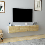 Comodă TV Denby, Diverse culori, 160x31x30 cm - Alb - Stejar | SKU: 935CMN1459 | Comodă TV Denby, 160x31x30 cm, varianta Alb - Stejar, produs pentru amenajarea locuinței, disponibil online în România la CasaMob