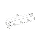Comodă TV Denby, Diverse culori, 160x31x30 cm - Nuc - Alb | SKU: 935CMN1461 | Comodă TV Denby, 160x31x30 cm, varianta Nuc - Alb, produs pentru amenajarea locuinței, disponibil online în România la CasaMob