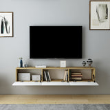 Comodă TV Denby, Diverse culori, 160x31x30 cm - Stejar - Alb | SKU: 935CMN1462 | Comodă TV Denby, 160x31x30 cm, varianta Stejar - Alb, produs pentru amenajarea locuinței, disponibil online în România la CasaMob
