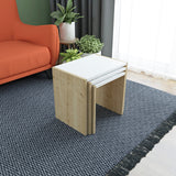 Măsuță de cafea Nora, Diverse culori, 49x35x45 cm - Stejar - Alb | SKU: 935CMN2203 | Măsuță de cafea Nora, 49x35x45 cm, varianta Stejar - Alb, produs pentru amenajarea locuinței, disponibil online în România la CasaMob