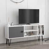 Comodă TV Arven, Diverse culori, Diverse dimensiuni - Alb - Antracit - 120x25x52 cm | SKU: 935CMN2302 | Comodă TV Arven, varianta Alb - Antracit - 120x25x52 cm, produs pentru amenajarea locuinței, disponibil online în România la CasaMob