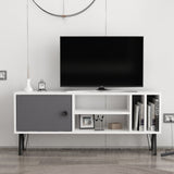 Comodă TV Arven, Diverse culori, Diverse dimensiuni - Alb - Antracit - 120x25x52 cm | SKU: 935CMN2302 | Comodă TV Arven, varianta Alb - Antracit - 120x25x52 cm, produs pentru amenajarea locuinței, disponibil online în România la CasaMob