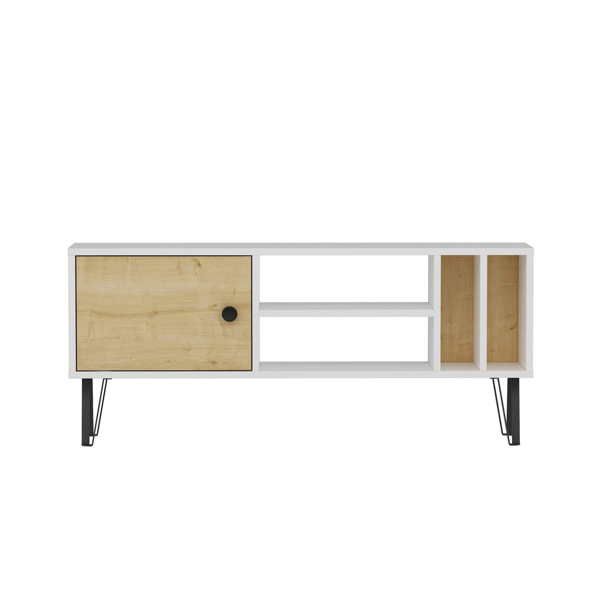 Comodă TV Arven, Diverse culori, Diverse dimensiuni - Alb - Stejar - 120x25x52 cm | SKU: 935CMN2303 | Comodă TV Arven, varianta Alb - Stejar - 120x25x52 cm, produs pentru amenajarea locuinței, disponibil online în România la CasaMob