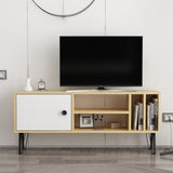 Comodă TV Arven, Diverse culori, Diverse dimensiuni - Stejar - Alb - 120x25x52 cm | SKU: 935CMN2304 | Comodă TV Arven, varianta Stejar - Alb - 120x25x52 cm, produs pentru amenajarea locuinței, disponibil online în România la CasaMob