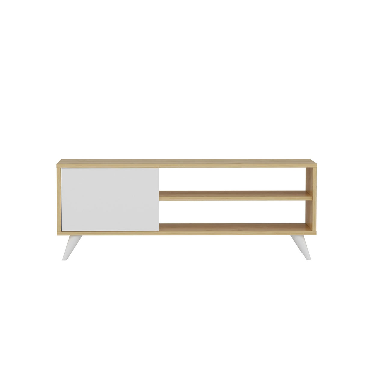 Comodă TV Venga, Diverse culori, 120x35x48 cm - Stejar - Alb | SKU: 935CMN2306 | Comodă TV Venga, 120x35x48 cm, varianta Stejar - Alb, produs pentru amenajarea locuinței, disponibil online în România la CasaMob
