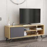 Comodă TV Venga, Diverse culori, 120x35x48 cm - Stejar - Antracit | SKU: 935CMN2307 | Comodă TV Venga, 120x35x48 cm, varianta Stejar - Antracit, produs pentru amenajarea locuinței, disponibil online în România la CasaMob