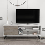 Comodă TV Venga, Diverse culori, 120x35x48 cm - Alb - Gri închis | SKU: 935CMN2309 | Comodă TV Venga, 120x35x48 cm, varianta Alb - Gri închis, produs pentru amenajarea locuinței, disponibil online în România la CasaMob