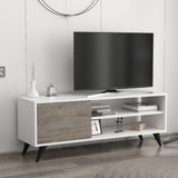 Comodă TV Venga, Diverse culori, 120x35x48 cm - Alb - Gri închis | SKU: 935CMN2309 | Comodă TV Venga, 120x35x48 cm, varianta Alb - Gri închis, produs pentru amenajarea locuinței, disponibil online în România la CasaMob