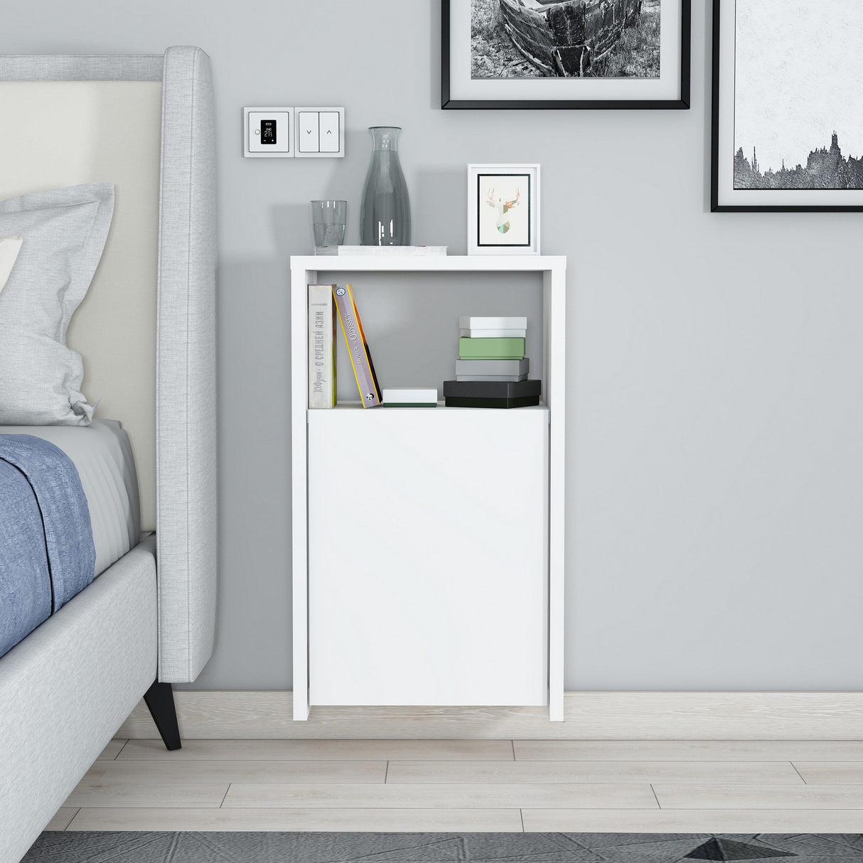 Noptieră Fungo, Diverse culori, 36x25x61 cm - Alb | SKU: 935CMN2422 | Noptieră Fungo, 36x25x61 cm, varianta Alb, produs pentru amenajarea locuinței, disponibil online în România la CasaMob