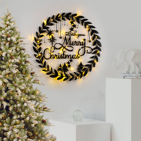 Decorațiune de perete din metal XMASBLACK - 010, Negru, 59x56x0 cm