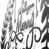 Decorațiune de perete din metal XMASBLACK - 010, Negru, 59x56x0 cm
