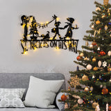 Decorațiune de perete din metal XMASBLACK - 011, Negru, 70x47x0 cm