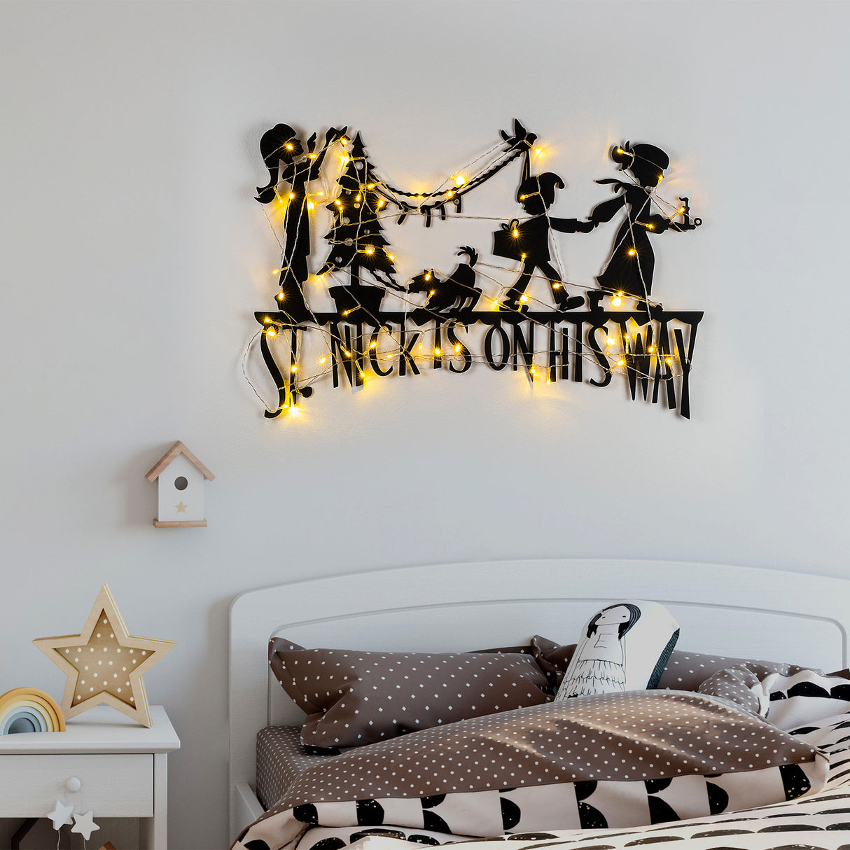 Decorațiune de perete din metal XMASBLACK - 011, Negru, 70x47x0 cm