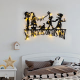 Decorațiune de perete din metal XMASBLACK - 011, Negru, 70x47x0 cm