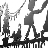 Decorațiune de perete din metal XMASBLACK - 011, Negru, 70x47x0 cm