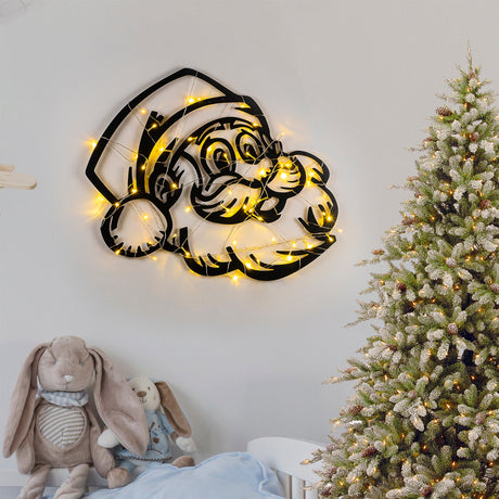 Decorațiune de perete din metal XMASBLACK - 014, Negru, 61x59x0 cm