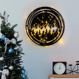 Decorațiune de perete din metal XMASBLACK - 019, Negru, 61x61x0 cm
