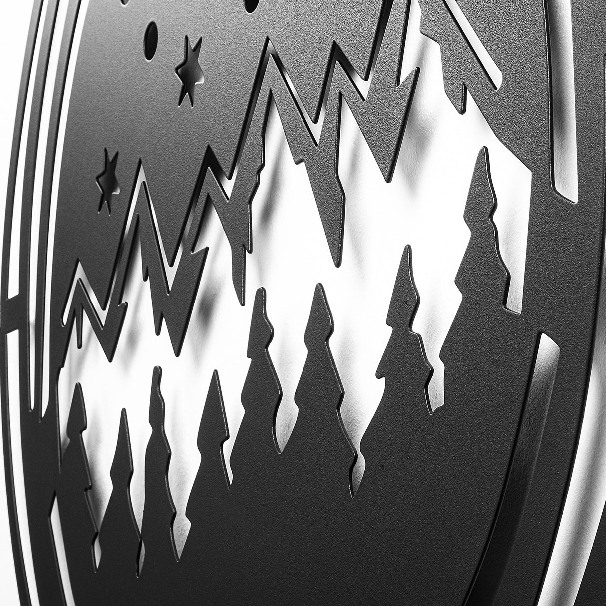 Decorațiune de perete din metal XMASBLACK - 019, Negru, 61x61x0 cm