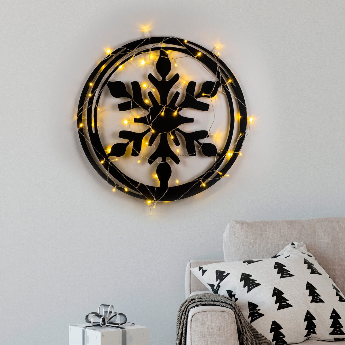 Decorațiune de perete din metal XMASBLACK - 020, Negru, 62x56x0.12 cm, SKU 936TNL1115, imagine 2