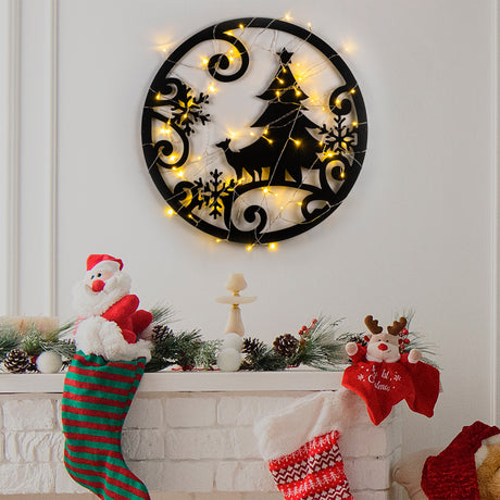 Decorațiune de perete din metal XMASBLACK - 027, Negru, 60x60x0 cm